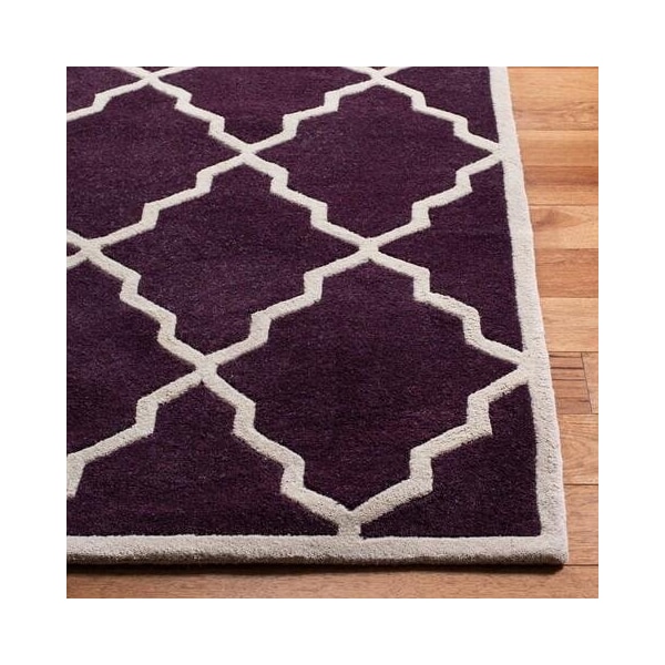 Safavieh 8 Ft. x 10 Ft. Large Rectangle- Contemporary Chatham Dark Purple Hand Tufted Rug - CHT940P-8