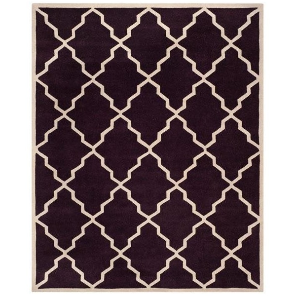 Safavieh 8 Ft. x 10 Ft. Large Rectangle- Contemporary Chatham Dark Purple Hand Tufted Rug - CHT940P-8