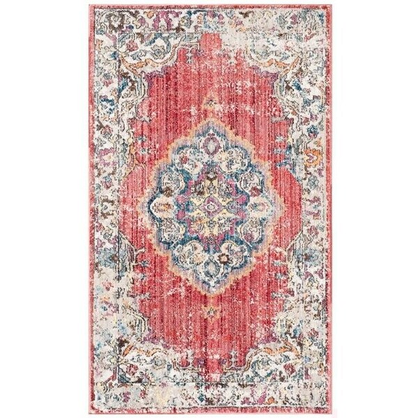 Safavieh 7 x 7 ft. Bristol Power Loomed Round Area Rug, Fuchsia and Light Grey - BTL343B-7R