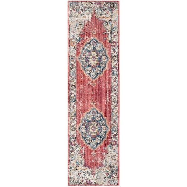 Safavieh 7 x 7 ft. Bristol Power Loomed Round Area Rug, Fuchsia and Light Grey - BTL343B-7R