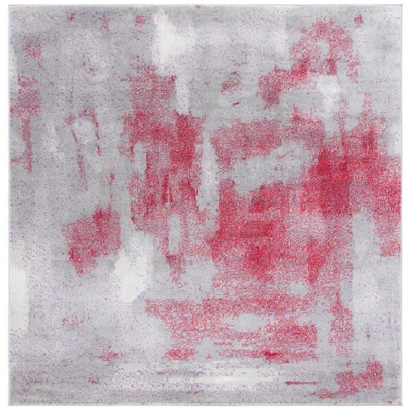Safavieh Skyler Power Loomed Square Area Rug Grey & Red - 6 ft. 7 in. x 6 ft. 7 in. - SKY141Q-6SQ