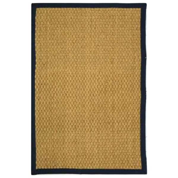 Safavieh Natural Fiber Power Loomed Round Rug- Natural - Blue- 6 x 6 ft. - NF114E-6R