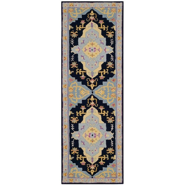 Safavieh Bellagio Hand Tufted Runner Rug, Navy Blue & Multicolor - 2 ft.-3 in. x 7 ft. - BLG506C-27