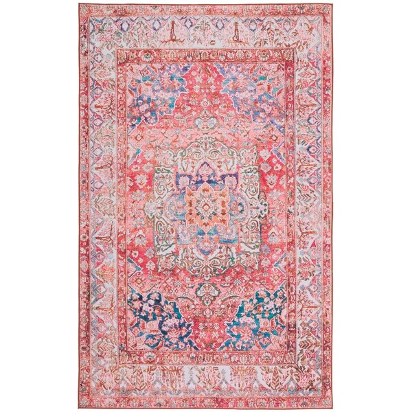 Safavieh 2 ft.-6 in. x 8 ft. Tucson Traditional Power Loomed Runner Rug Rose & Beige - TSN122R-28