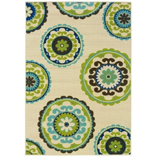 Sphinx By Oriental Weavers Oriental Weavers Caspian 859J6 9x13  Rectangle - Ivory/ Green-Polypropylene - C859J6259396ST