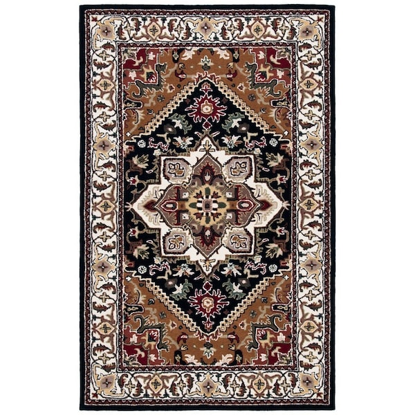 Safavieh 3 x 5 ft. Heritage Hand Tufted Rectangle Area Rug, Navy & Brown - HG625T-3