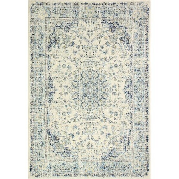Bashian Bashian E110-IV-4X6-5446A Bashian Everek Collection Floral Transitional Polypropylene Machine Made Area Rug; Ivory - 3 ft. 6 in. x 5 ft. 6 in. - E110-IV-4X6-5446A