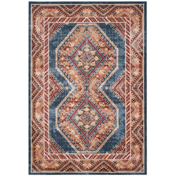 Safavieh Bijar Small Rectangle Area Rug, Royal and Rust - 4 x 6 ft. - BIJ647B-4