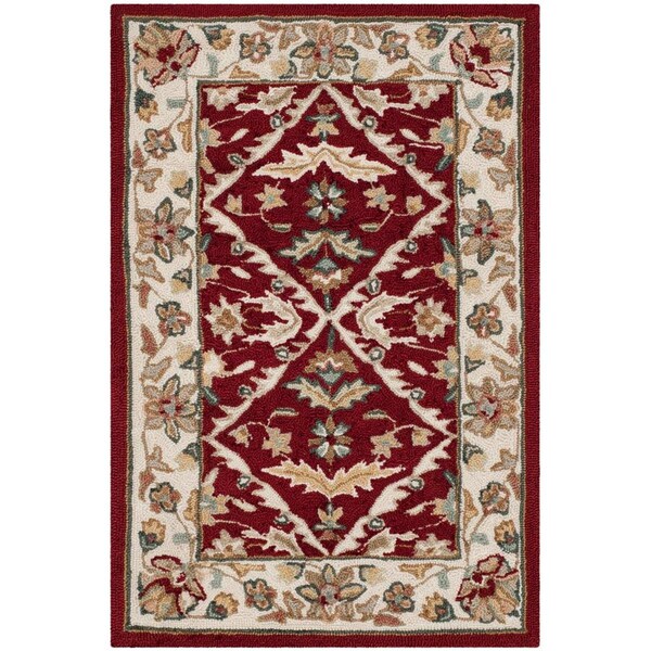 Safavieh Easy Care Hand Hooked Rectangle RugRed & Ivory 6 x 9 ft. - EZC717A-6