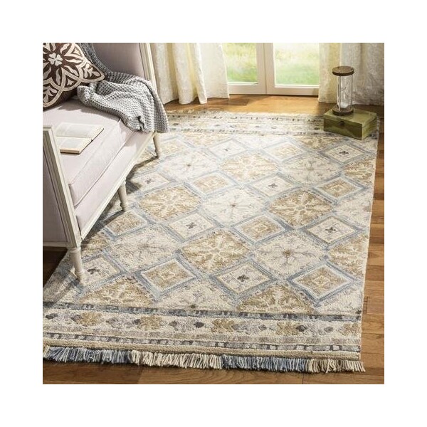 Safavieh Blossom Medium Rectangle Rugs, Beige and Light Blue - 4 x 6 ft. - BLM421A-4