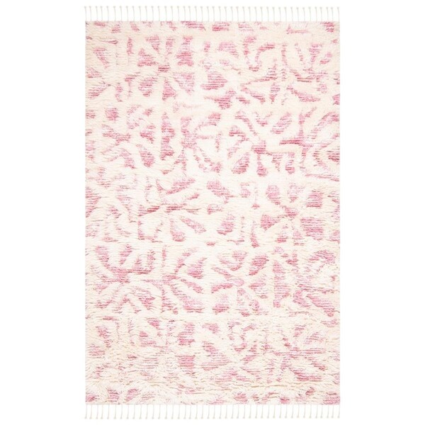 Safavieh 6 x 9 ft. Manhattan Rectanglar Rug Ivory & Pink - MAN460R-6