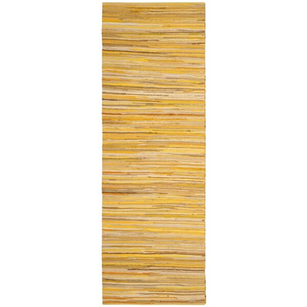 Safavieh 2 ft.-3 in. x 5 ft. Rag Rug Hand Woven Runner Area RugYellow & Multi-Color - RAR130H-25