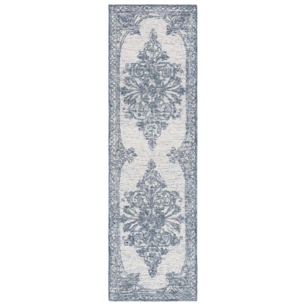 Safavieh 2 ft. 3 in. x 8 ft. Metro Hand Tufted Runner Area Rug Blue & Ivory - MET616M-28