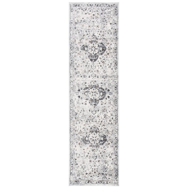 Safavieh 2 x 7 ft. Shivan 100 Transitional Power Loomed Runner Area Rug Ivory & Grey - SHV136F-27