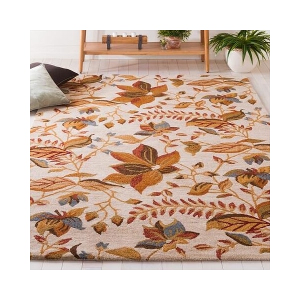 Safavieh 2 x 3 ft. Accent Country and Floral Blossom- Beige and Multi Hand Hooked Rug - BLM913C-2