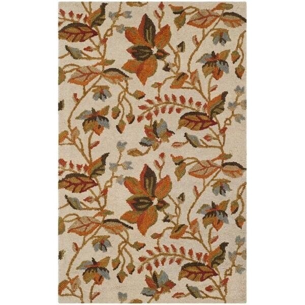 Safavieh 2 x 3 ft. Accent Country and Floral Blossom- Beige and Multi Hand Hooked Rug - BLM913C-2
