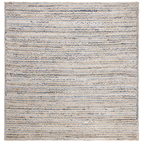 Safavieh 4 x 4 ft. Cape Cod Global Square Flat Weave Rug Natural & Blue - CAP250A-4SQ