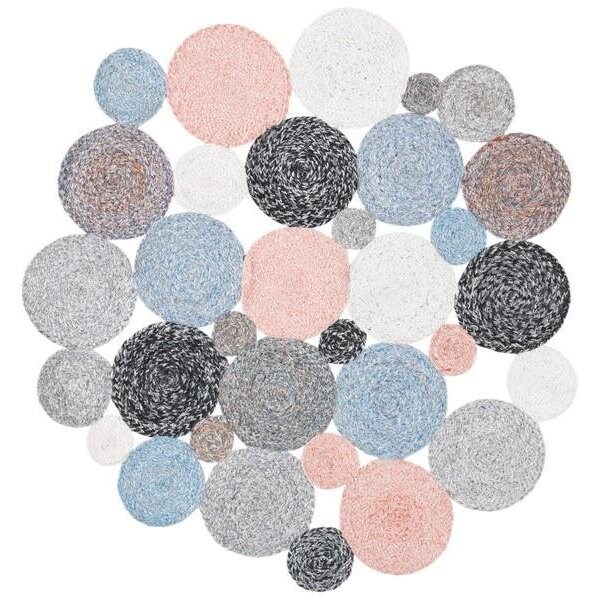 Safavieh 4 x 4 ft. Cape Cod Round Area Rug, Blue & Pink - CAP234M-4R