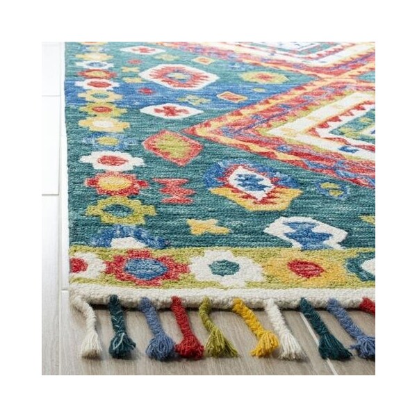Safavieh Aspen Bohemian Round Hand-Tufted RugsGreen & Red 7 x 7 ft. - APN119Y-7R