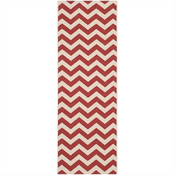 Safavieh 2 Ft. -3 In. X 6 Ft. -7 In. Runner Indoor-Outdoor Courtyard- Red- Power Loomed Rug - CY6244-248-27