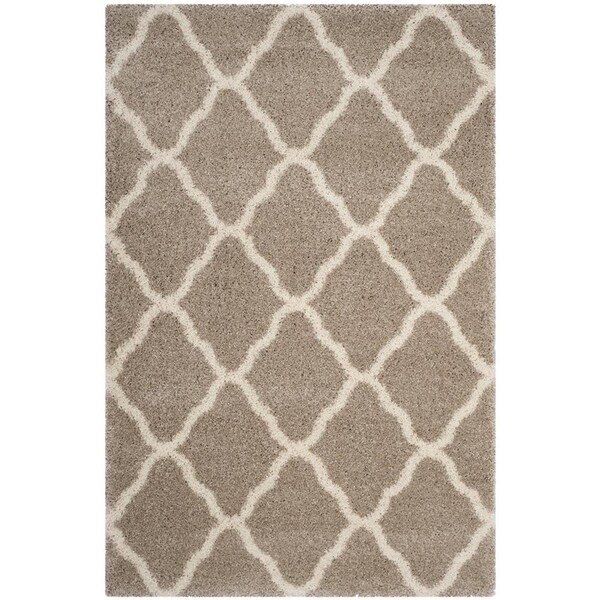 Flowers First 3 x 5 ft. Hudson Shag Power Loomed Rug, Beige & Ivory - Small Rectangle - FL1868184