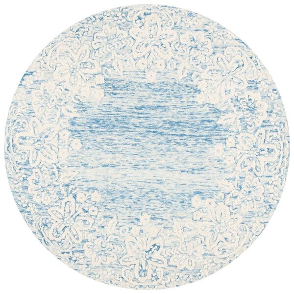 Safavieh 6 x 6 ft. Round Glamour Hand Tufted Rug Blue & Ivory - GLM658M-6R