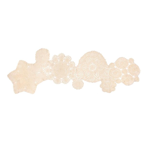 Heritage Lace Blue Ribbon Crochet 14 x 50 in. Runner, Cream - BRC-1450C