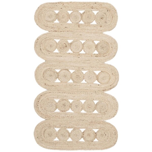 Safavieh 5 x 8 ft. Natural Fiber Collection Global Rectangle Hand Woven Rug, Ivory - NF365A-5