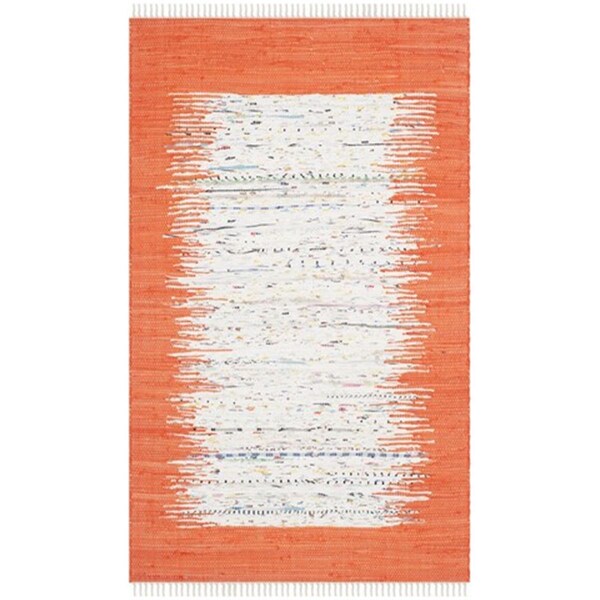 Safavieh Montauk Hand Woven Small Rectangle Rug- Ivory - Orange- 4 X 6 Ft. - MTK711C-4