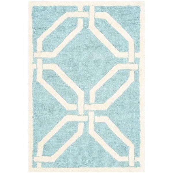 Safavieh Cambridge Hand Tufted Accent Rug- Light Blue - Ivory- 2 x 3 ft. - CAM311E-2
