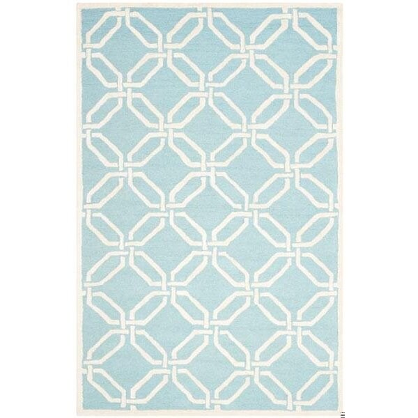 Safavieh Cambridge Hand Tufted Accent Rug- Light Blue - Ivory- 2 x 3 ft. - CAM311E-2