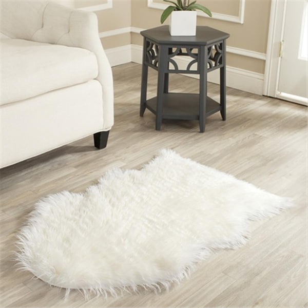 Safavieh 2 x 3 ft. Accent- Shag Faux Sheep Skin Ivory Hand Tufted Rug - FSS115A-2