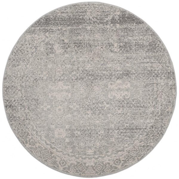 Safavieh 5 ft.-1 in. x 5 ft.-1 in. Round Evoke Power Loomed RugSilver & Ivory - EVK270Z-5R