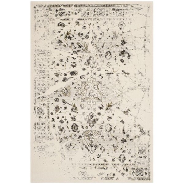 Safavieh Porcello Power Loomed Small Rectangle Rug- Ivory - Light Grey- 4 x 5 ft. 7 in. - PRL3743B-4