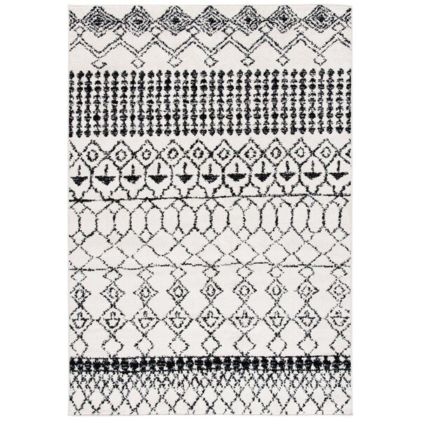 Safavieh 4 x 6 ft. Tulum 200 Power Loomed Rectangle RugIvory & Black - TUL229B-4