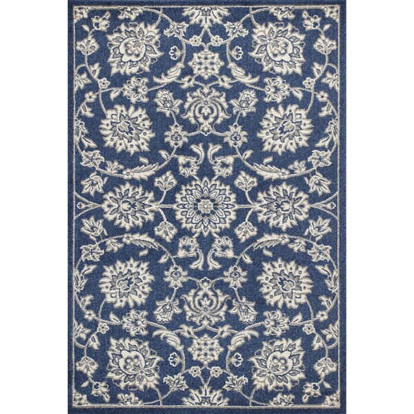 Homeroots 3 ft. 3 in. x 4 ft. 11 in. UV-Treated Polypropylene Denim Area Rug - 353454