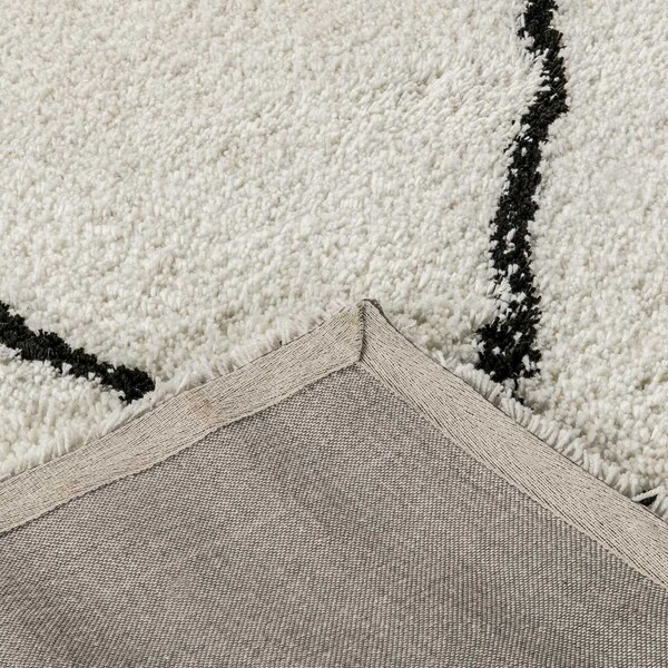Flash Furniture Shag Style Diamond Trellis Area Rug - 5' x 7' - Ivory - RC-KJ-181070-01-57-GG