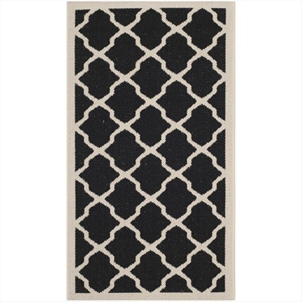 Safavieh 2 Ft. X 3 Ft. -7 In. Accent Indoor-Outdoor Courtyard- Black And Beige- Machine Made Rug - CY6903-266-2