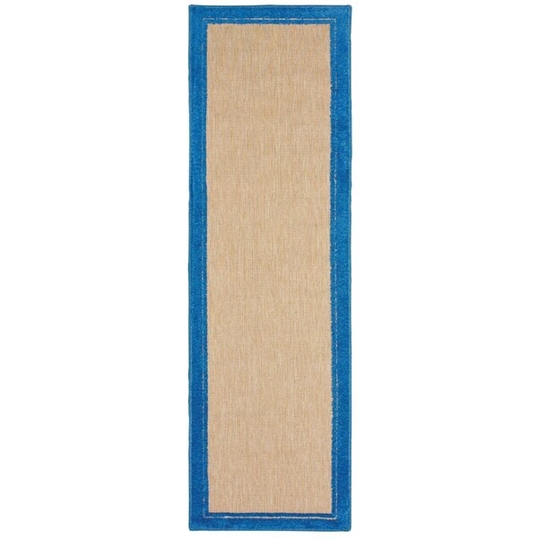 Oriental Weavers Cayman 5594B 2x8 Runner - Sand/ Blue-Polypropylene - C5594B068230ST