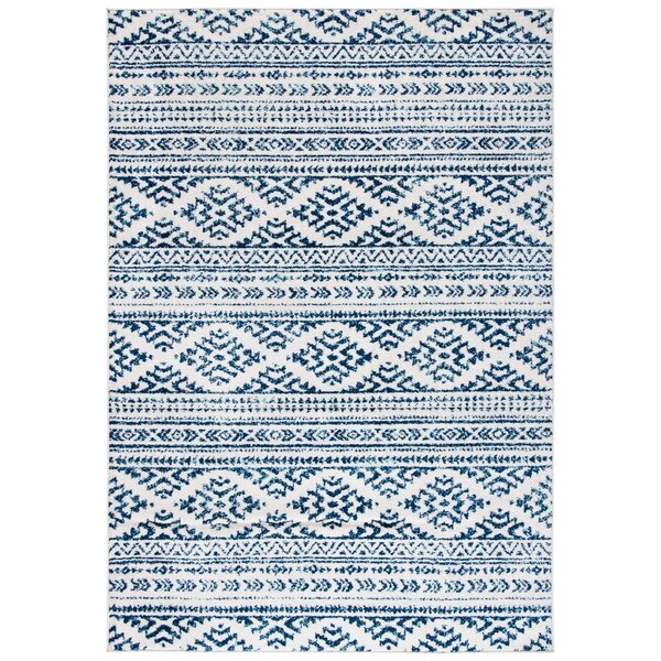 Safavieh 3 x 5 ft. Tulum 200 Power Loomed Rectangle RugIvory & Navy - TUL272D-3