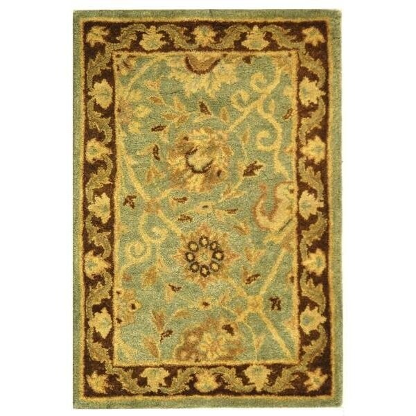 Safavieh 2 x 3 ft. Accent Traditional Antiquity- Green and Brown Hand Tufted Rug - AT21H-2