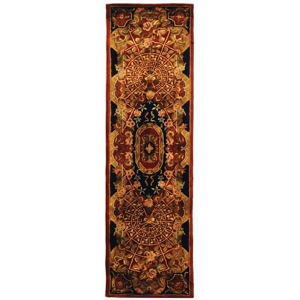 Safavieh 2 Ft. - 3 In. x 12 Ft. Runner- Traditional Classic Burgundy And Black Hand Tufted Rug - CL304B-212