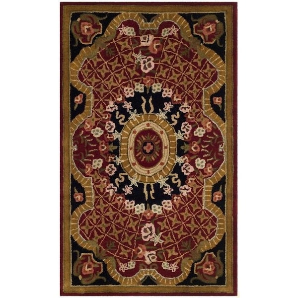 Safavieh 2 Ft. - 3 In. x 12 Ft. Runner- Traditional Classic Burgundy And Black Hand Tufted Rug - CL304B-212