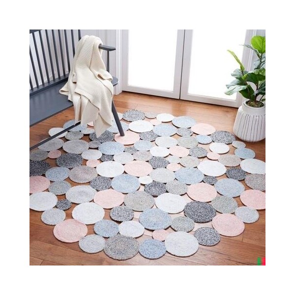 Safavieh 5 x 5 ft. Cape Cod Round Area Rug, Blue & Pink - CAP234M-5R