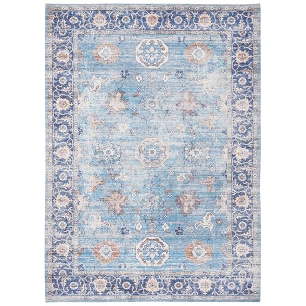Safavieh 3 x 5 ft. Saffron Rectangle Power Loomed Rug Aqua & Navy - SFN201M-3