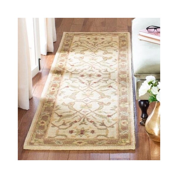 Safavieh 2 ft.-3 in. x 8 ft. Runner Traditional Antiquity- Ivory and Brown Hand Tufted Rug - AT311C-28