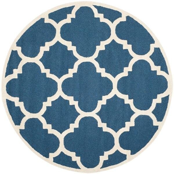 Safavieh 2 ft.-6 in. x 12 ft. Cambridge Hand Tufted Runner RugNavy & Ivory - CAM140G-212