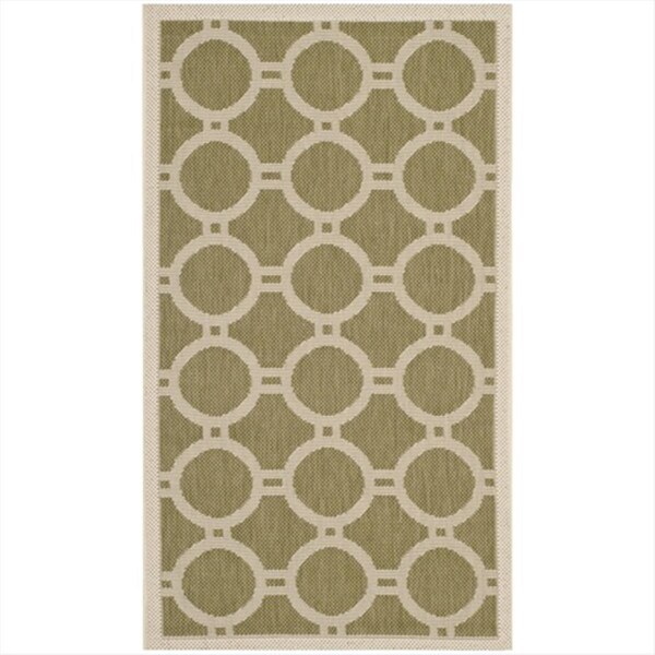 Safavieh 2 Ft. X 3 Ft. -7 In. Rectangle Indoor-Outdoor Courtyard- Green And Beige- Machine Made Rug - CY6924-244-2