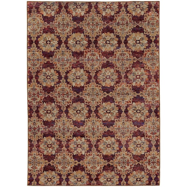 Oriental Weavers Andorra 6883A 6x9 Rectangle - Red/ Gold-Nylon/PolyP - A6883A200300ST