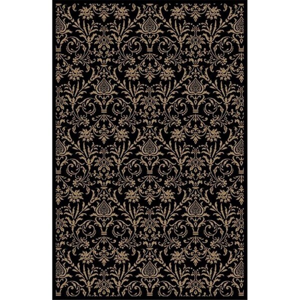 Concord Global 9 ft. 3 in. x 12 ft. 6 in. Jewel Damask - Black - 49438